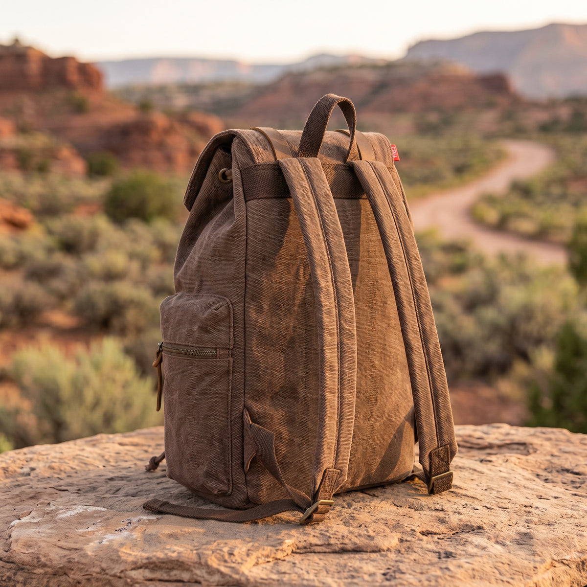 Coffee Brown Heritage Canvas Rucksack